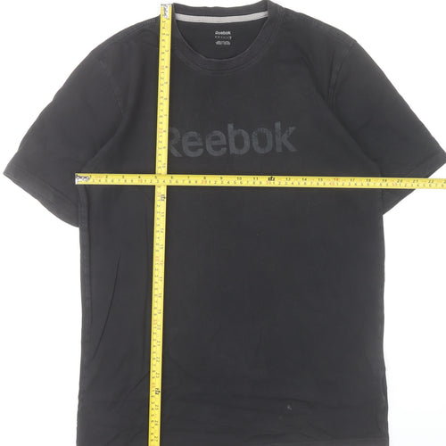 Reebok Men’s Black Cotton Crew Neck Short Sleeve Sports T-Shirt M