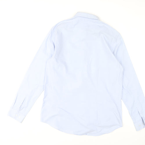 Red Herring Men Blue Slim Fit Long Sleeve Dress Shirt 16.5in Collar 42cm