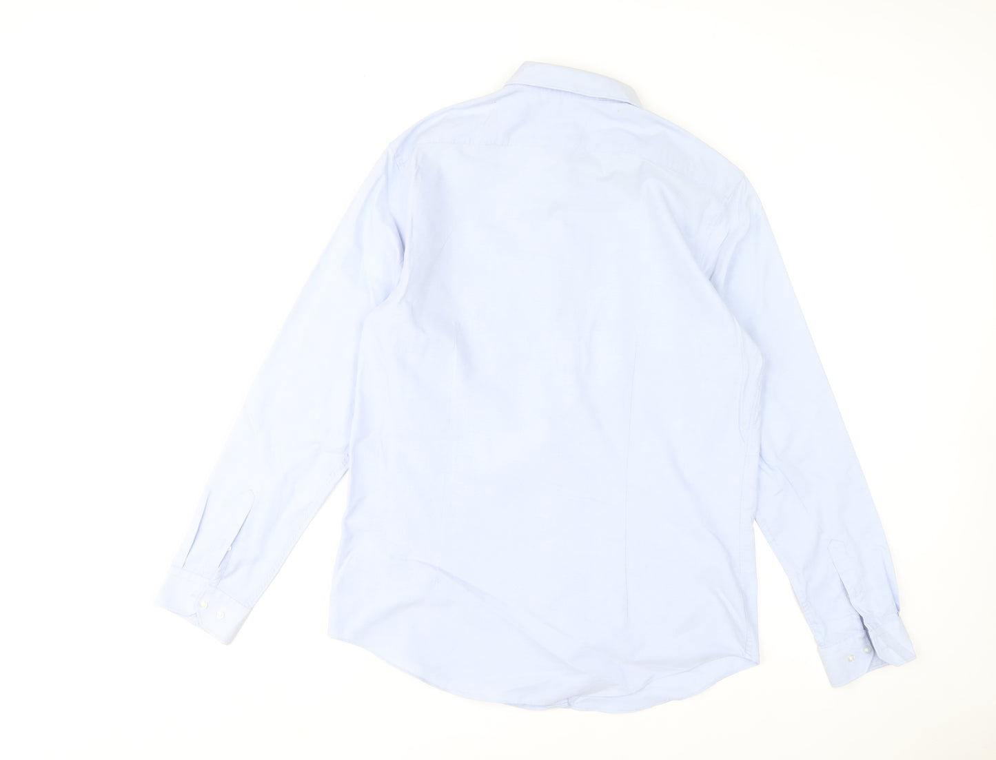 Red Herring Men Blue Slim Fit Long Sleeve Dress Shirt 16.5in Collar 42cm