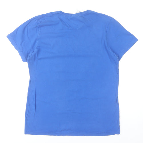 Adidas Men's Blue Small Graphic Logo Sports T-Shirt