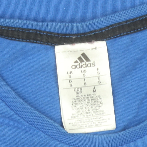 Adidas Men's Blue Small Graphic Logo Sports T-Shirt