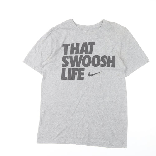 Nike Men's Grey That Swoosh Life Athletic T-Shirt Size M