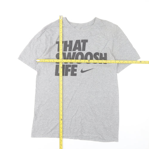 Nike Men's Grey That Swoosh Life Athletic T-Shirt Size M
