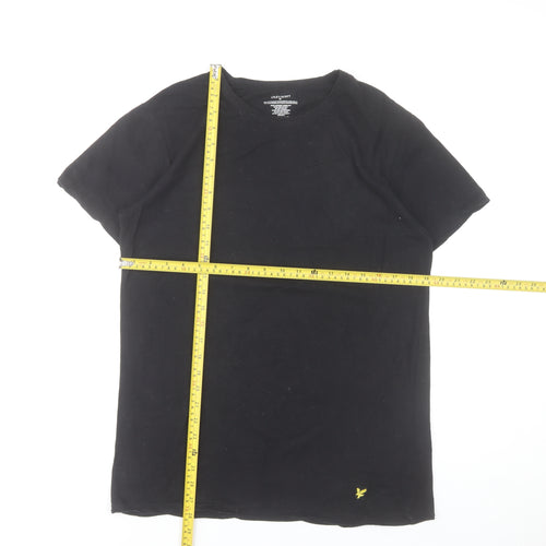 Lyle & Scott Men's Black M Regular Fit Cotton T-Shirt with Logo
