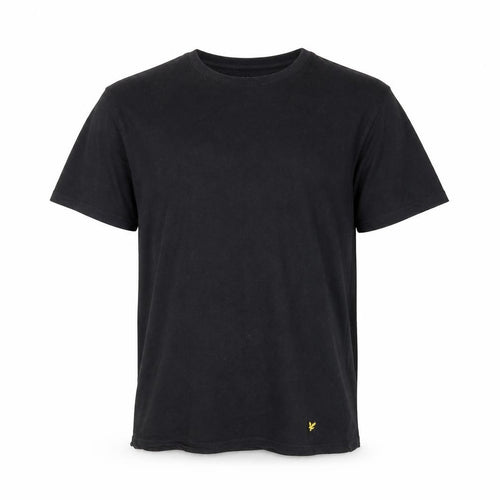 Lyle & Scott Men's Black M Regular Fit Cotton T-Shirt with Logo