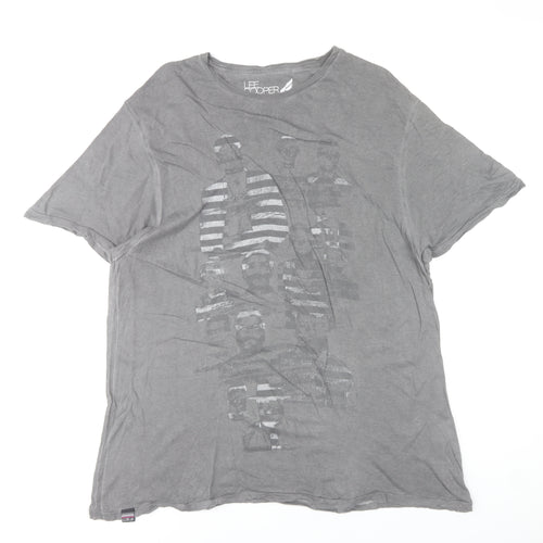 Lee Cooper Unisex Adults Grey 2XL Basic Cotton Crew Neck T-Shirt