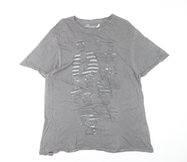 Lee Cooper Unisex Adults Grey 2XL Basic Cotton Crew Neck T-Shirt