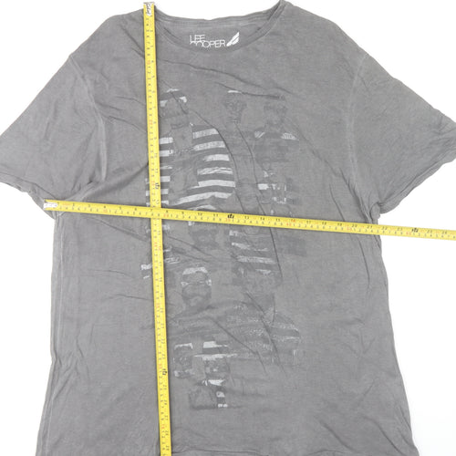 Lee Cooper Unisex Adults Grey 2XL Basic Cotton Crew Neck T-Shirt