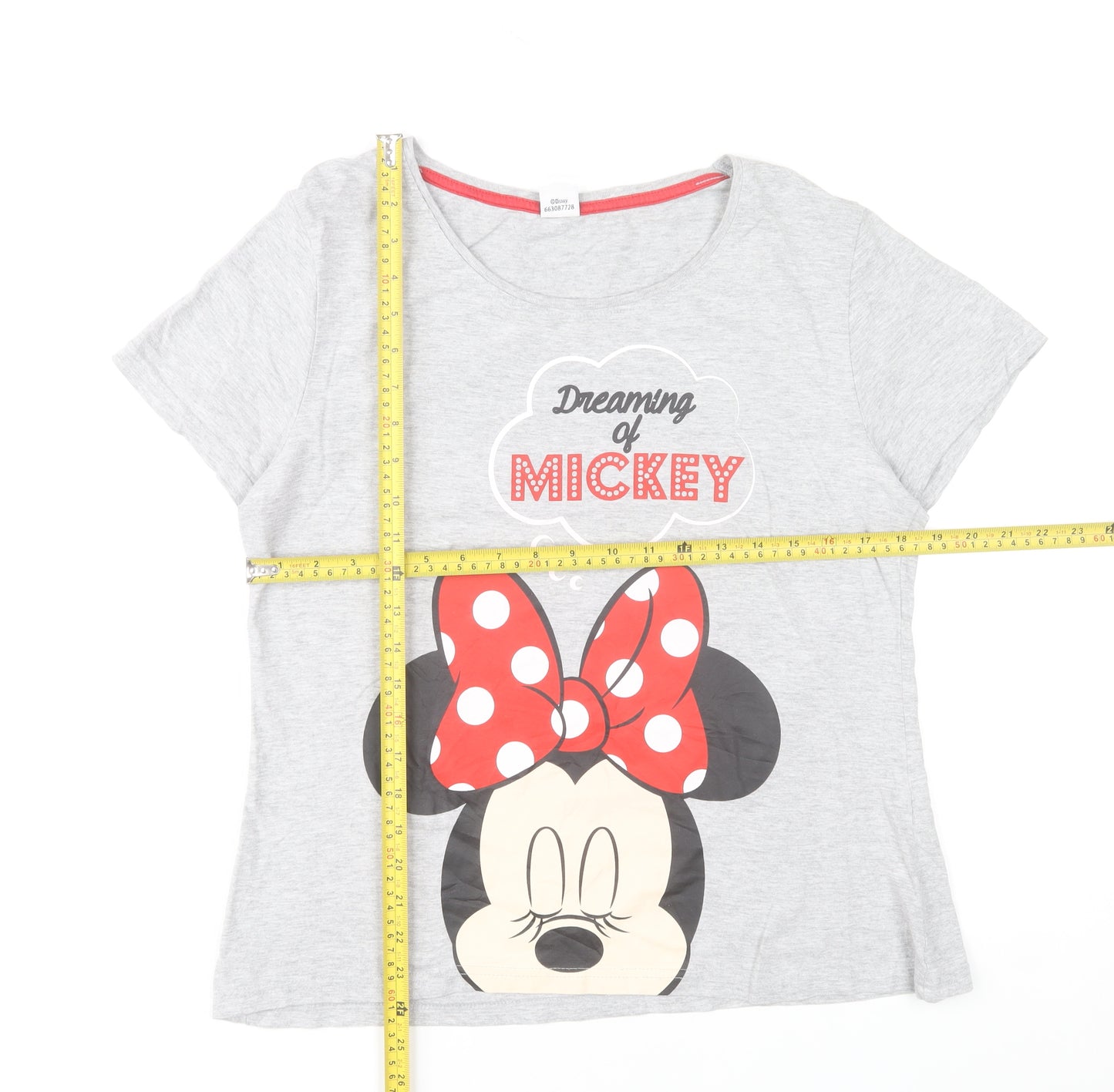 Disney Women’s Grey Minnie Mouse Pyjama Top T-Shirt L