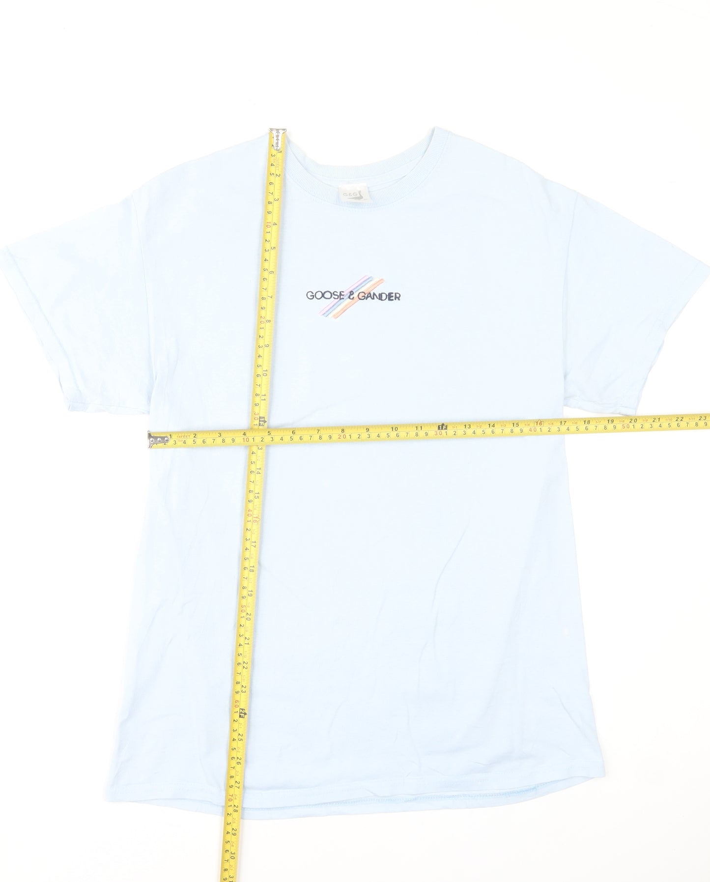Goose & Gander Women Blue Basic Cotton Crew Neck T-Shirt M