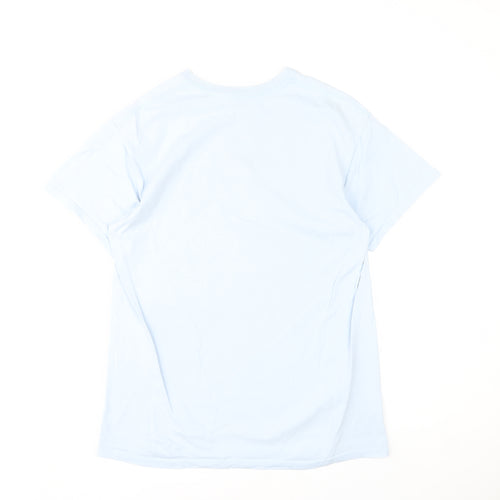 Goose & Gander Women Blue Basic Cotton Crew Neck T-Shirt M