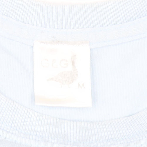 Goose & Gander Women Blue Basic Cotton Crew Neck T-Shirt M