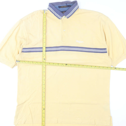 Tommy Hilfiger Men's Beige Striped Cotton Polo Shirt Size L