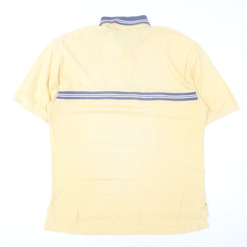 Tommy Hilfiger Men's Beige Striped Cotton Polo Shirt Size L