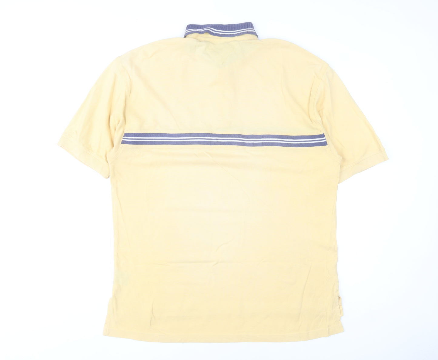 Tommy Hilfiger Men's Beige Striped Cotton Polo Shirt Size L