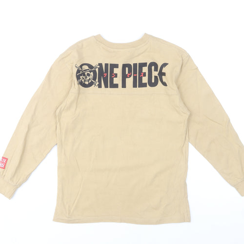 Zara Boys Beige One Piece Long Sleeve Graphic T-Shirt 8-9 Years