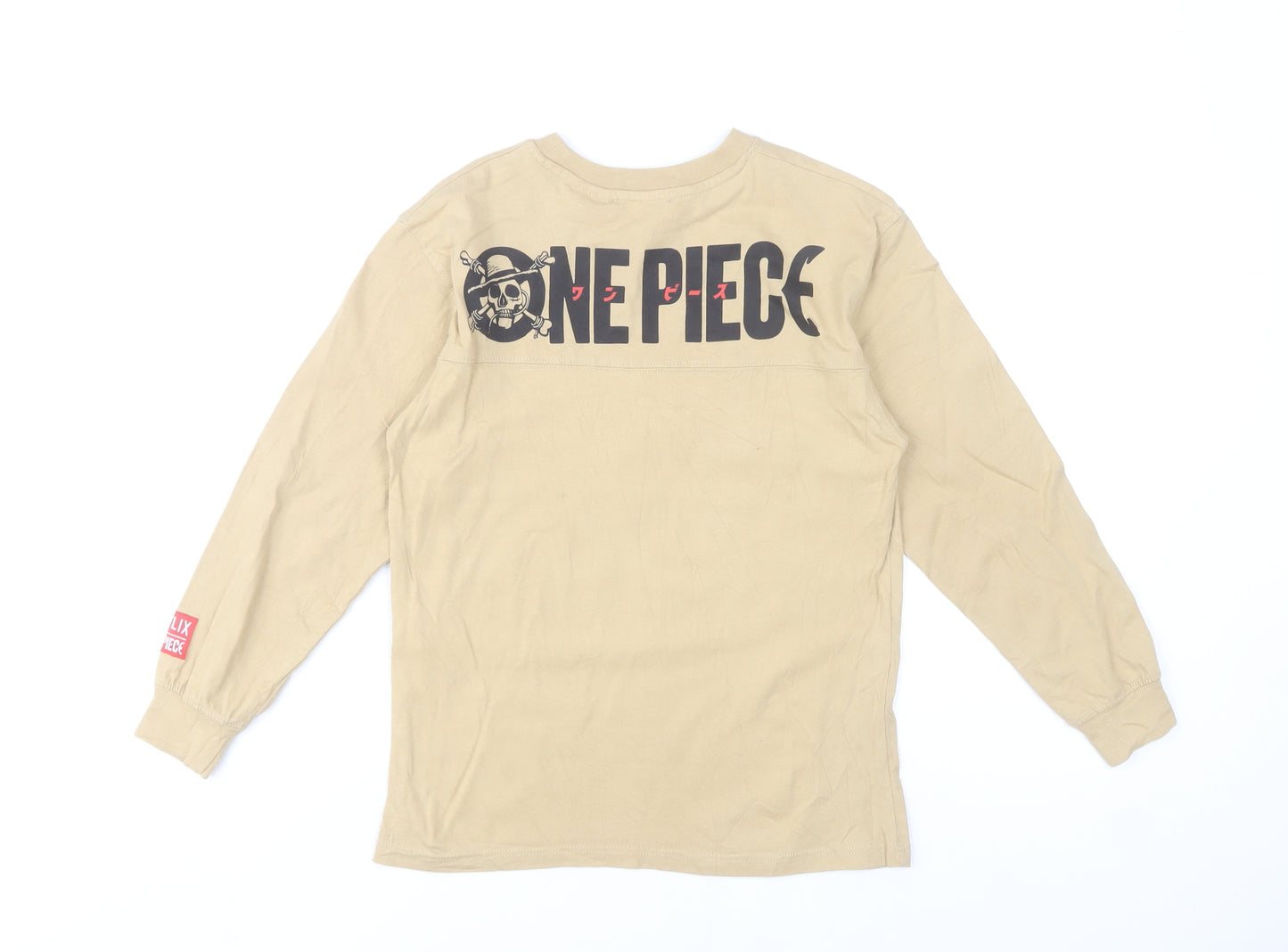 Zara Boys Beige One Piece Long Sleeve Graphic T-Shirt 8-9 Years