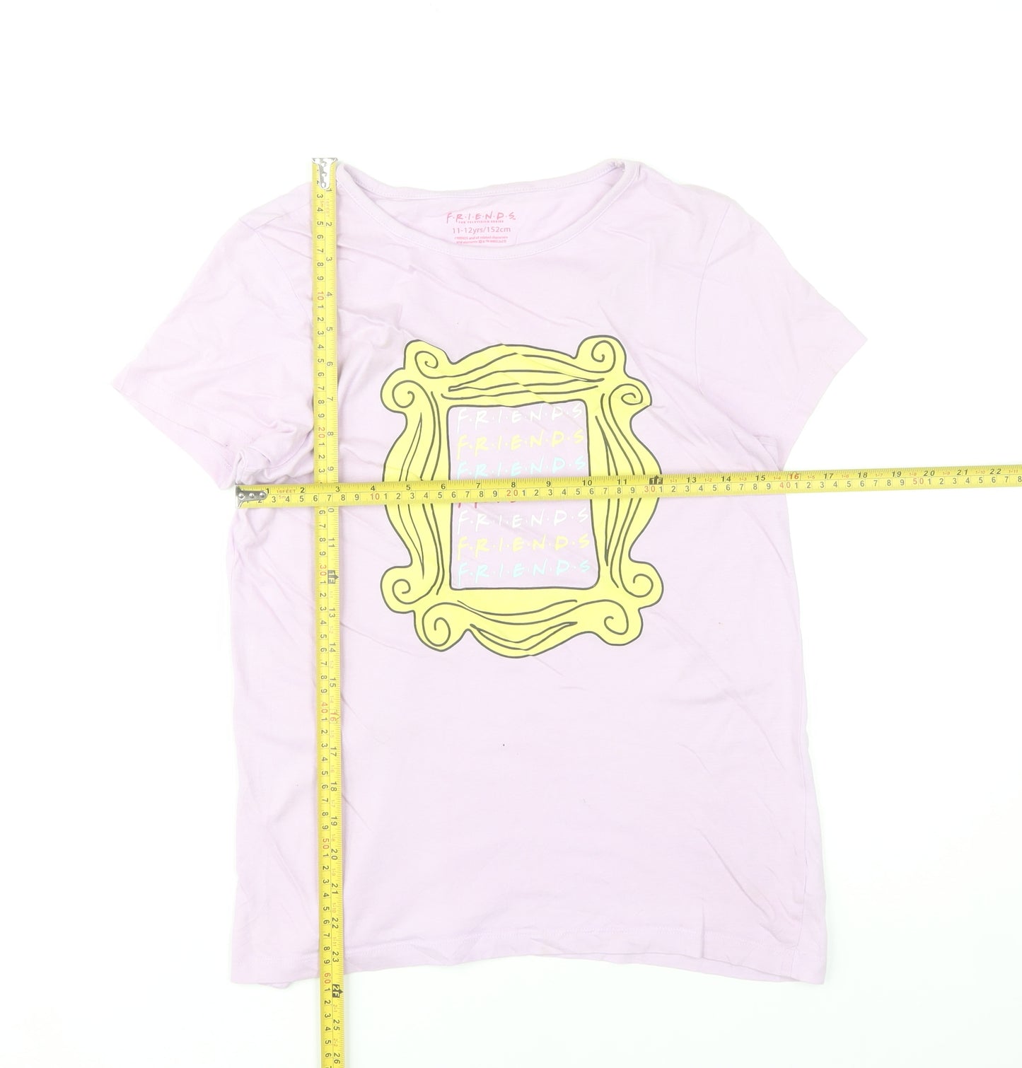 Friends Girls Pink T-Shirt 11-12 Years Graphic Print Short Sleeve Top