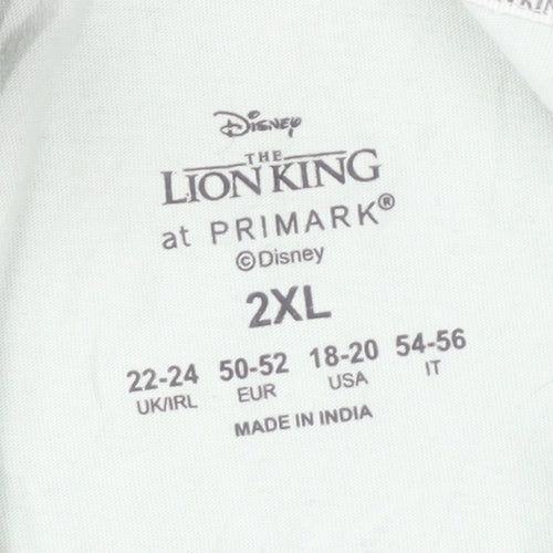 Primark Disney Lion King Mint Green Womens 2XL Nightshirt 100% Cotton