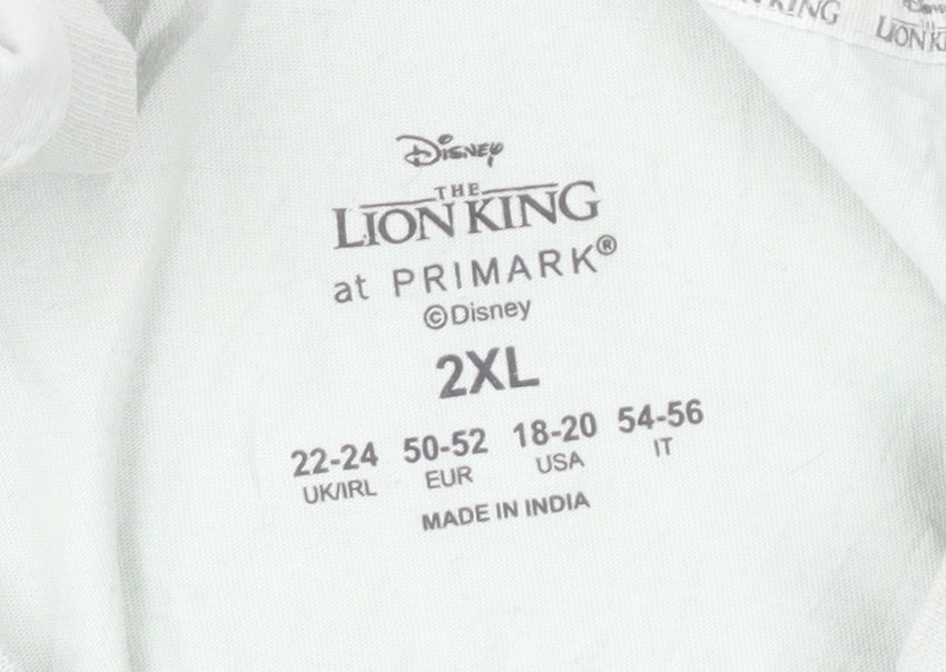 Primark Disney Lion King Mint Green Womens 2XL Nightshirt 100% Cotton