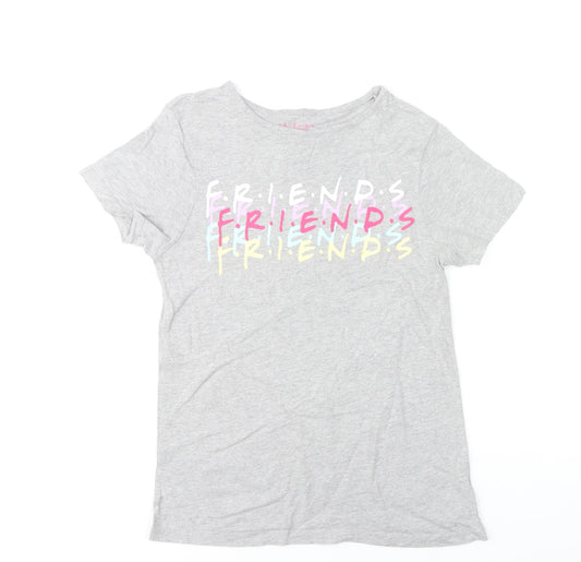Friends Grey Graphic T-Shirt Girls 11-12 Years 152cm Short Sleeve Cotton Blend