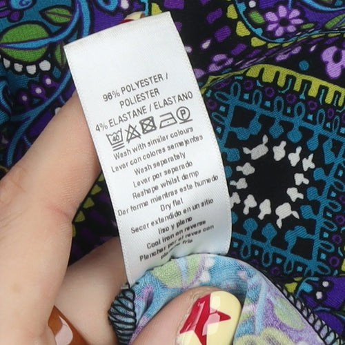 Wallis Petite Women’s Multicoloured Geometric Jersey Shift Dress Size 8