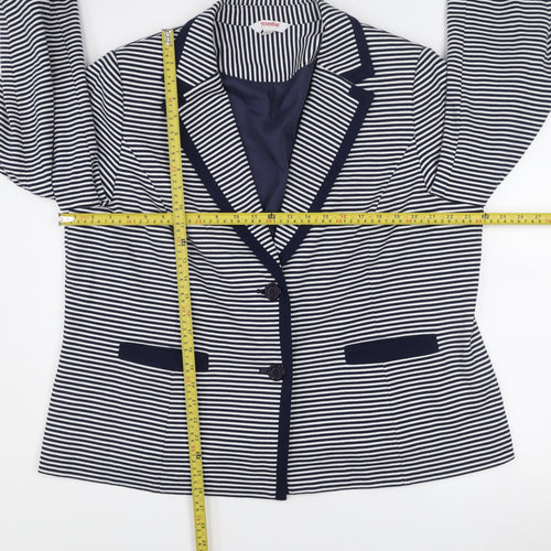 Essential Collection Women's Navy Stripe Blazer UK 22 Classic Fit Lined
