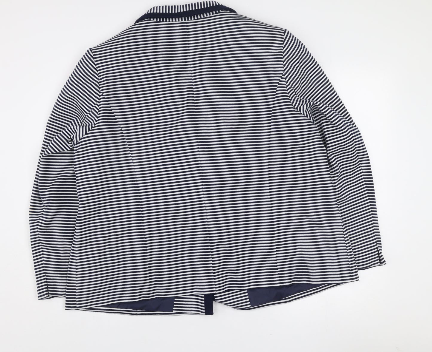 Essential Collection Women's Navy Stripe Blazer UK 22 Classic Fit Lined