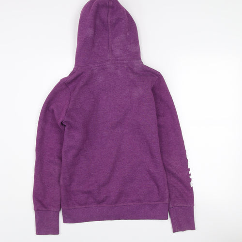 Superdry Women Purple Hooded Full Zip Logo Jacket Size S