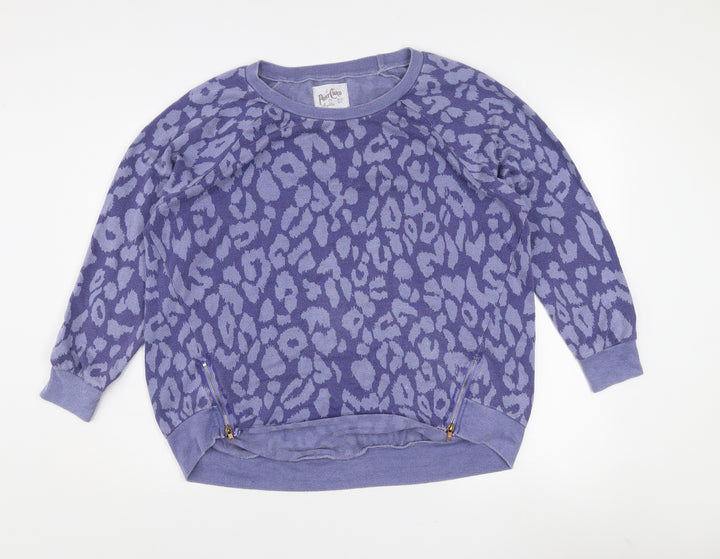 A Postcard From Brighton Women's Blue Leopard Knit Jumper Size S