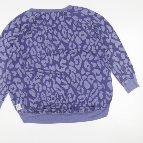 A Postcard From Brighton Women's Blue Leopard Knit Jumper Size S
