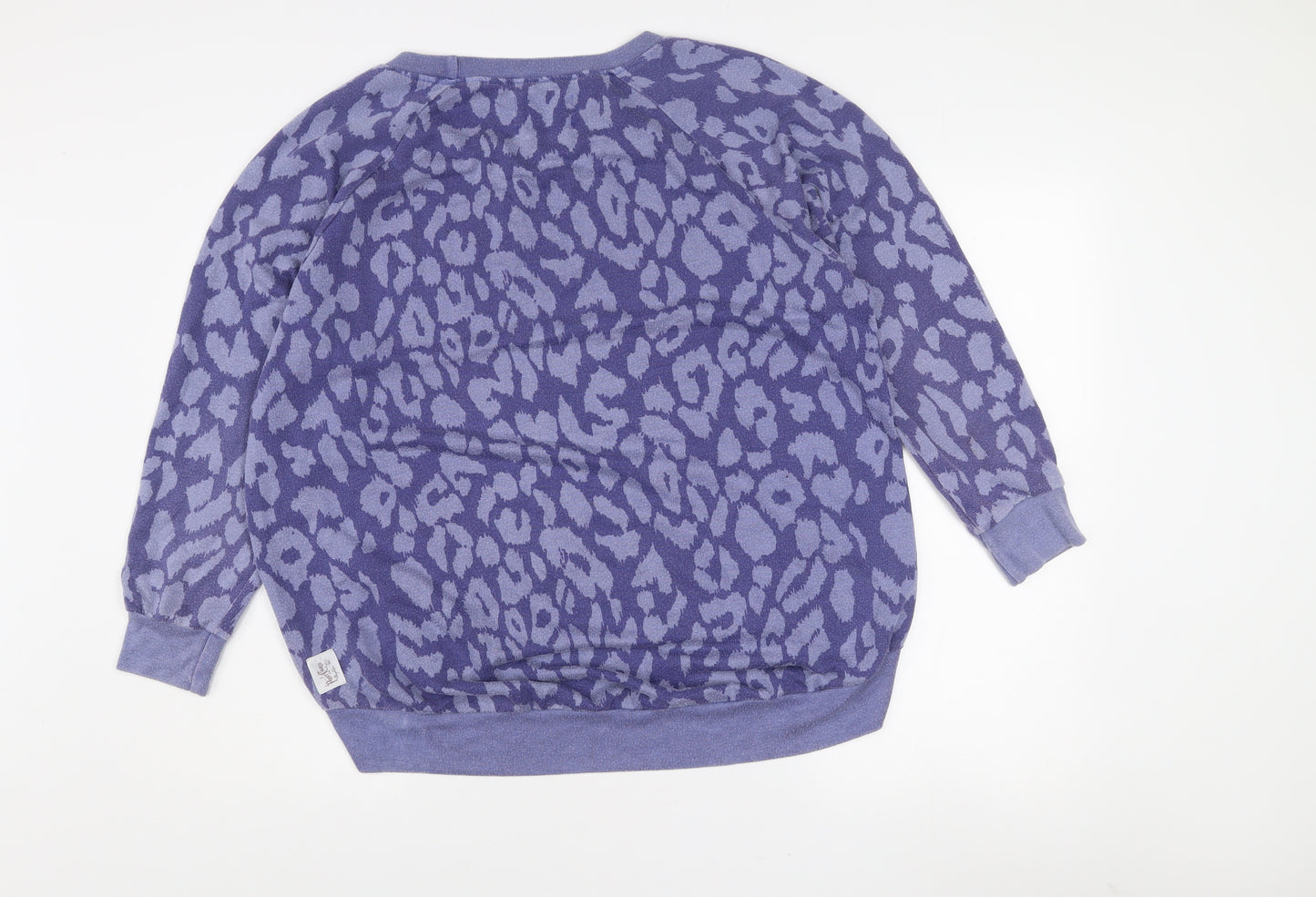 A Postcard From Brighton Women's Blue Leopard Knit Jumper Size S