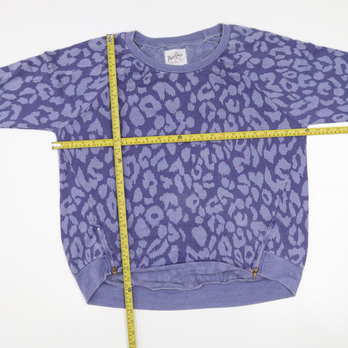 A Postcard From Brighton Women's Blue Leopard Knit Jumper Size S