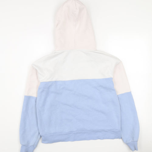 River Island Women's Blue Colourblock Hoodie S Cotton Blend Couture Design