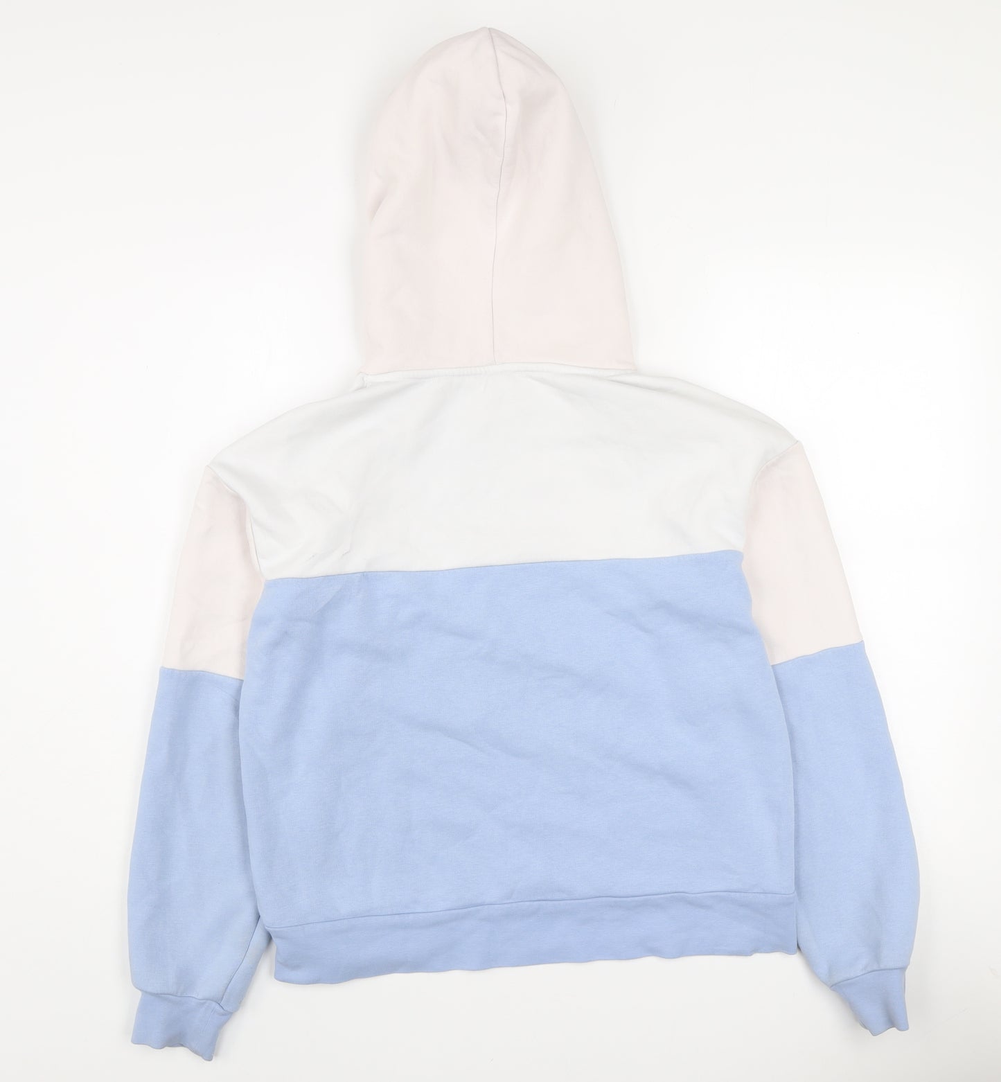 River Island Women's Blue Colourblock Hoodie S Cotton Blend Couture Design