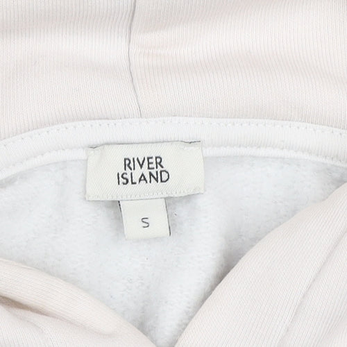 River Island Women's Blue Colourblock Hoodie S Cotton Blend Couture Design