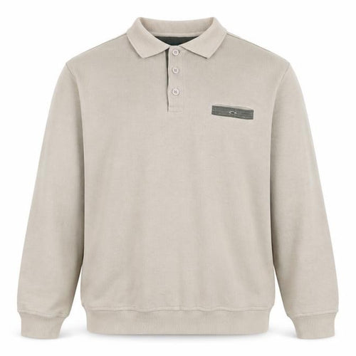 Greenwoods Mens Beige XL Collared Henley Cotton Blend Jumper