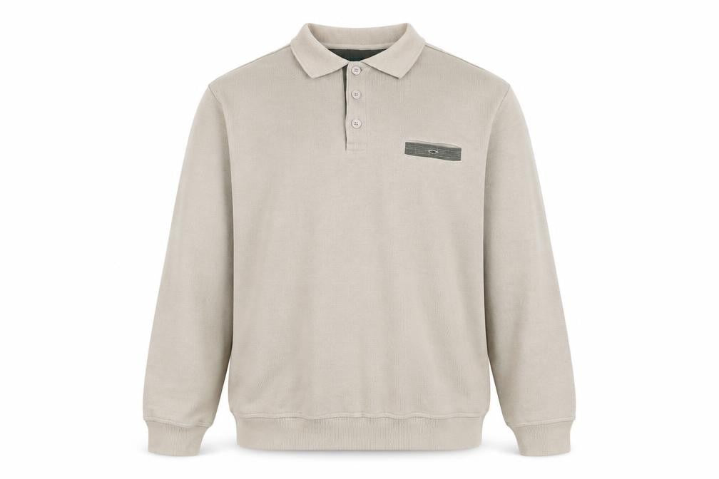 Greenwoods Mens Beige XL Collared Henley Cotton Blend Jumper