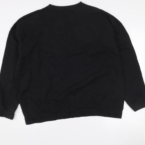 Missguided Women Black UK 10 Pullover Sweatshirt Stay Cool Teddy Graphic