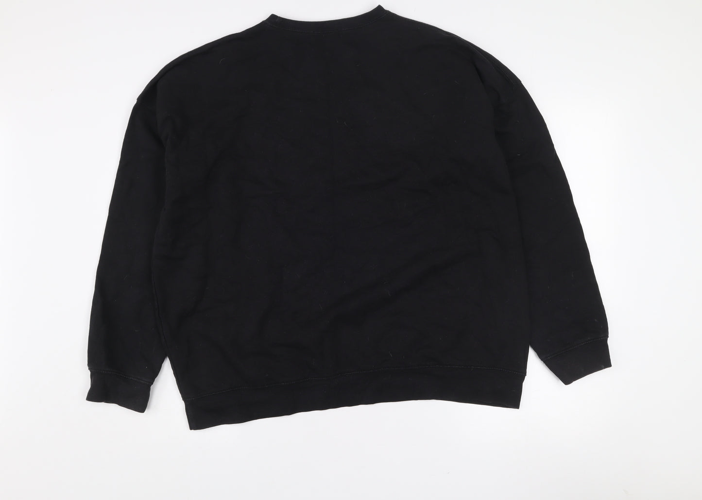 Missguided Women Black UK 10 Pullover Sweatshirt Stay Cool Teddy Graphic