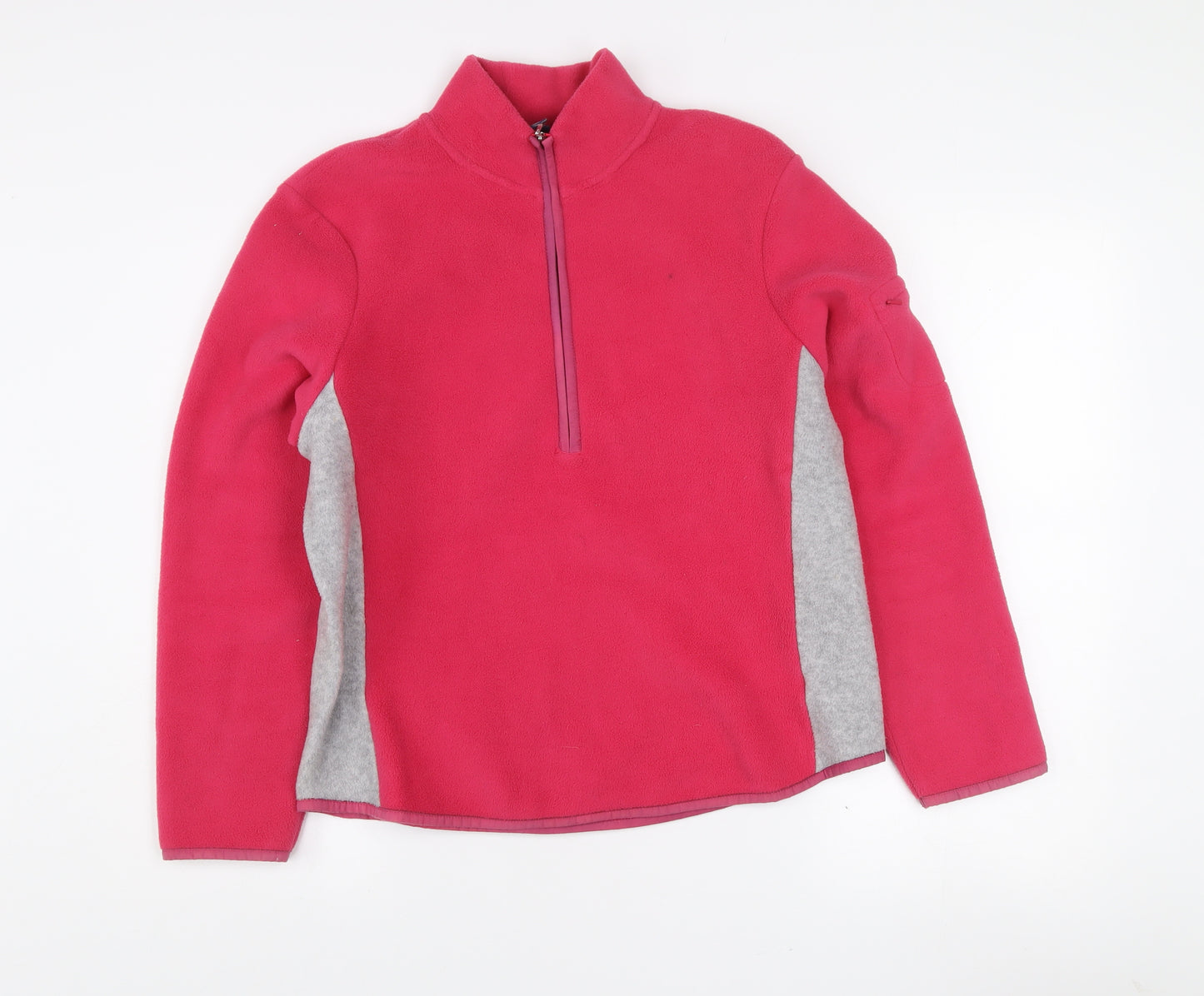 GAP Girls Pink Fleece 1/2 Zip Pullover Sweatshirt L Stretch Fit