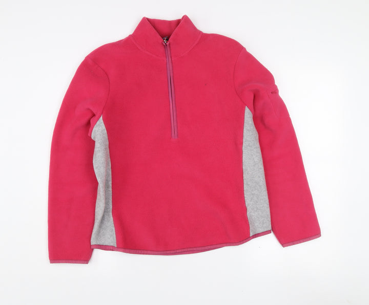 GAP Girls Pink Fleece 1/2 Zip Pullover Sweatshirt L Stretch Fit