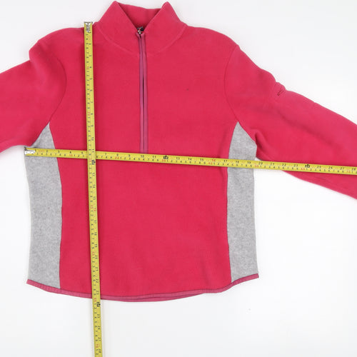 GAP Girls Pink Fleece 1/2 Zip Pullover Sweatshirt L Stretch Fit