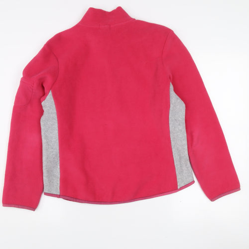 GAP Girls Pink Fleece 1/2 Zip Pullover Sweatshirt L Stretch Fit