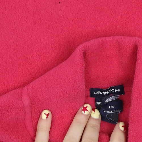 GAP Girls Pink Fleece 1/2 Zip Pullover Sweatshirt L Stretch Fit