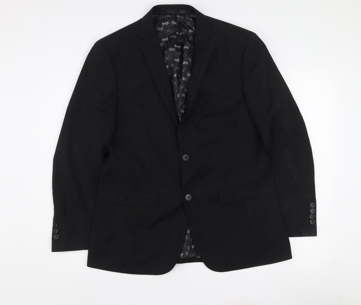 Marks and Spencer 1860 Limited Collection Men's Black 40R Slim Fit Two Button Shawl Lapel Blazer
