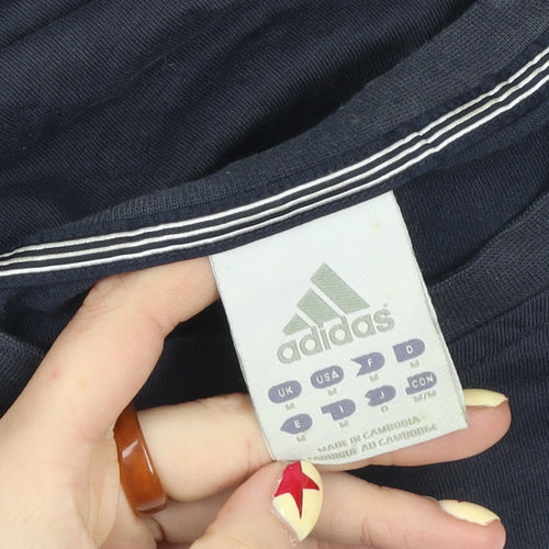 Adidas Men's Blue Short Sleeve Graphic Sports T-Shirt M