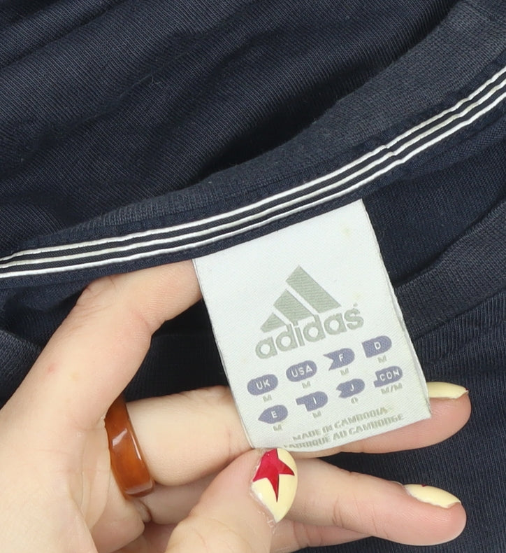 Adidas Men's Blue Short Sleeve Graphic Sports T-Shirt M