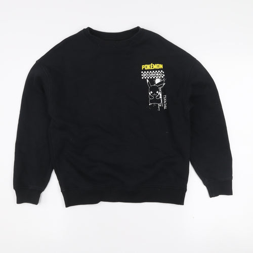 Marks and Spencer Boys Black Pokemon Pikachu Pullover Sweatshirt 9-10 Years