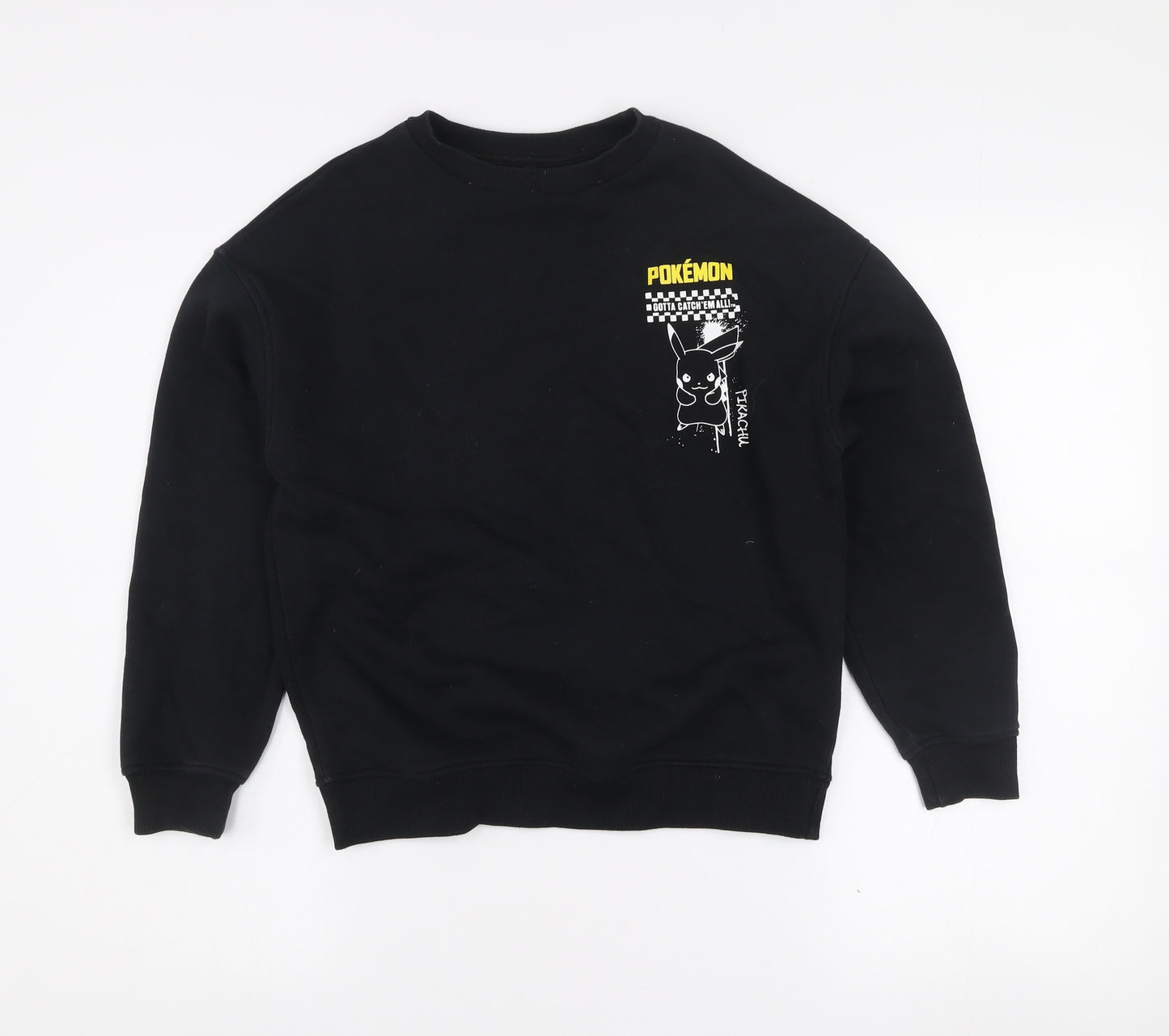 Marks and Spencer Boys Black Pokemon Pikachu Pullover Sweatshirt 9-10 Years